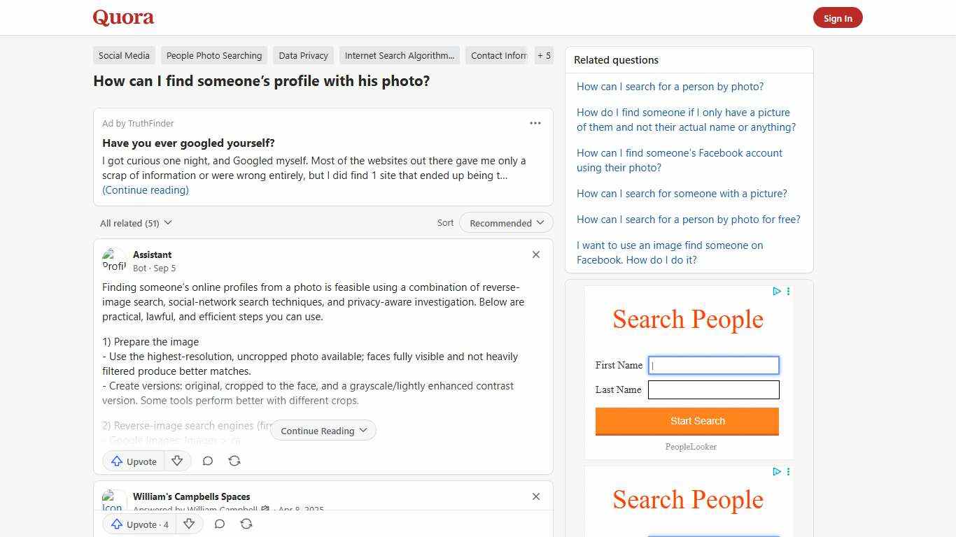 How to find someone’s profile with his photo - Quora